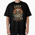 Chef By Day Legend By Night Skull Chef Vintage Retro Cooking T-Shirt Design by phsycartwork