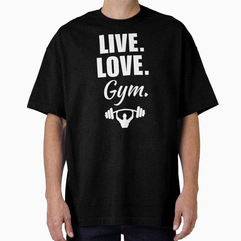 Live, love, gym. Funny gym rat or gym geek quote or saying by NBSStore