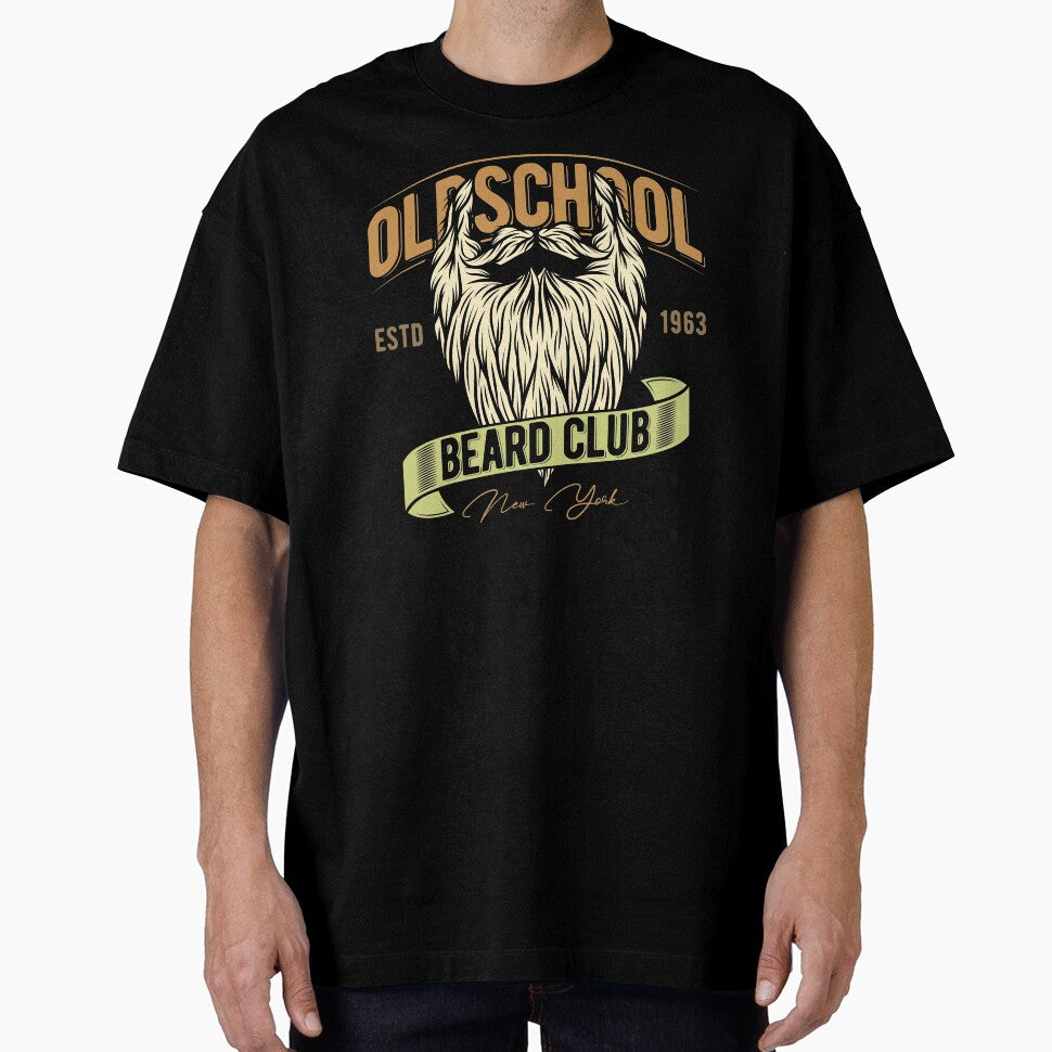 Old School Beard Club 1963 New York Barber Vintage Barbershop Retro Illustration by MemphisCenter