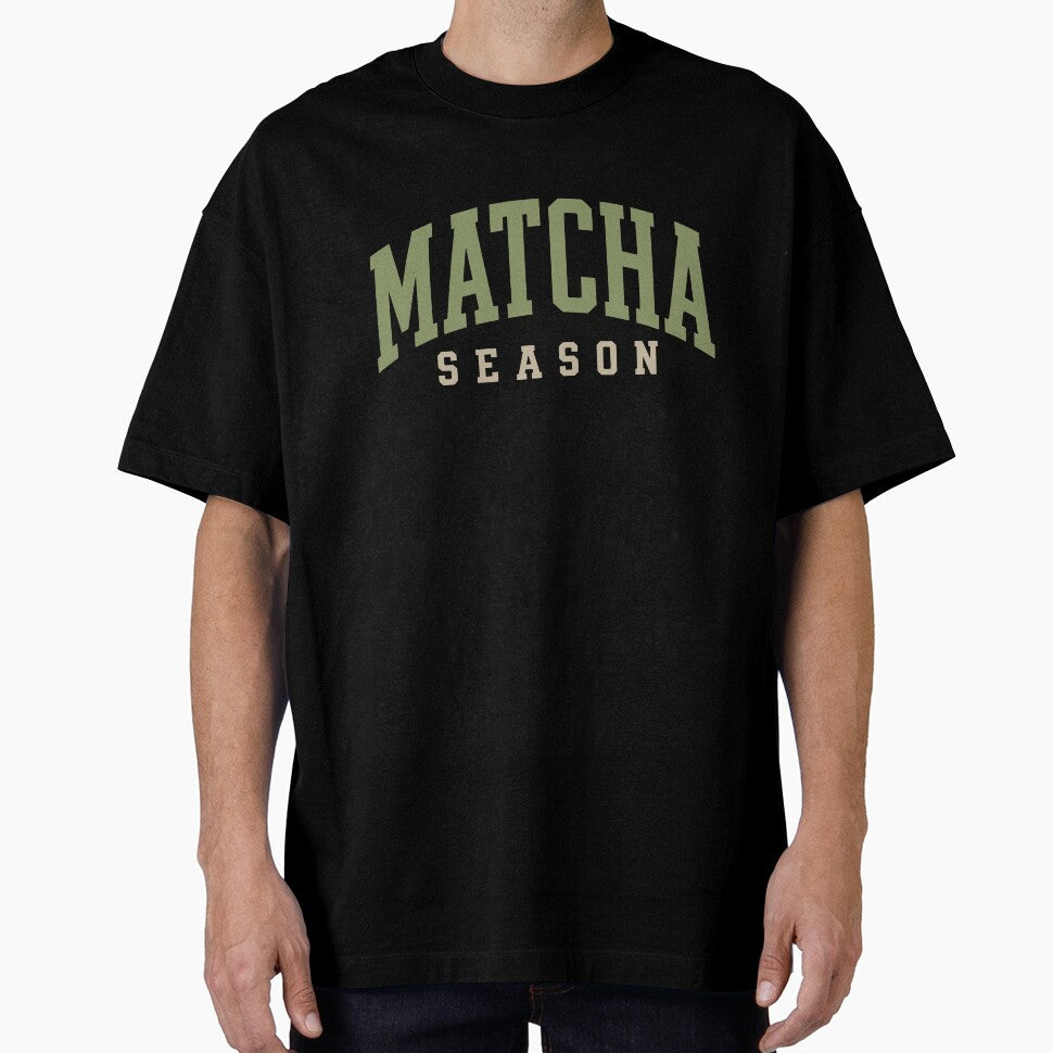 Matcha Season Green Tea Aesthetic Latte Cafe Varsity by JackCurtis1991