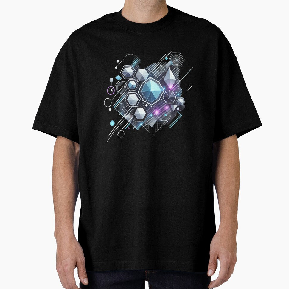 Futuristic Geometric Design - Abstract Shapes with Glowing Accents by Desireehaz