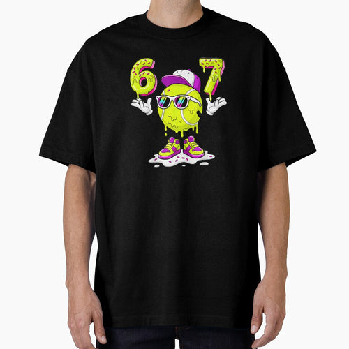 6 7 Tennis Ice Cream Drip Funny Meme Character Retro Style by WayTBeenkenArt