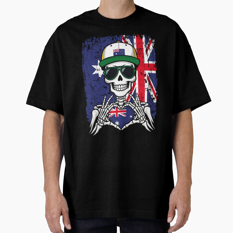 Australian Pride Skeleton Art Tee by Colorful Designs Unisex , , , Long Sleeve Tee
