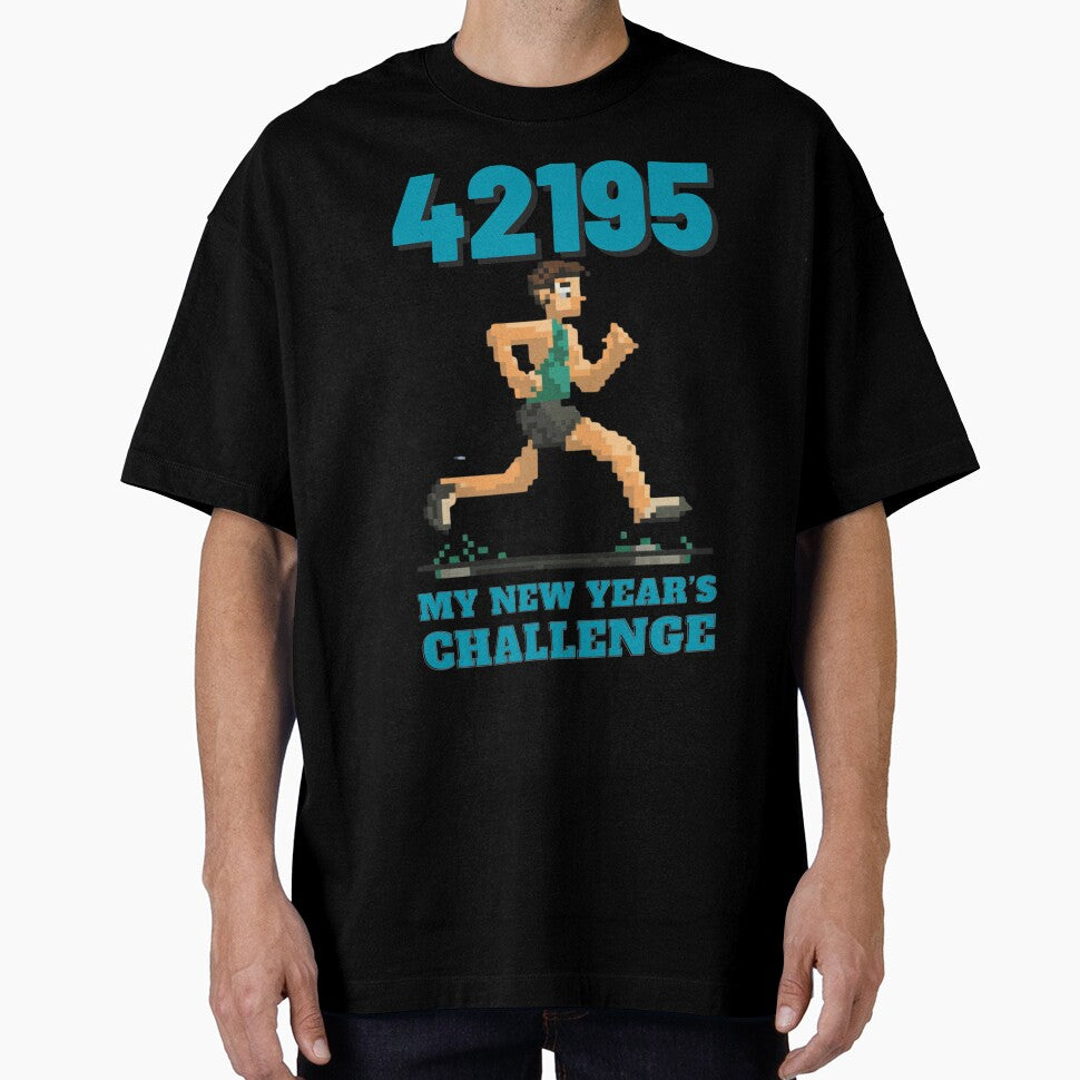 New Years Running Challenge 2024 Marathon Running Men Challenge T-Shirt by MarsLights