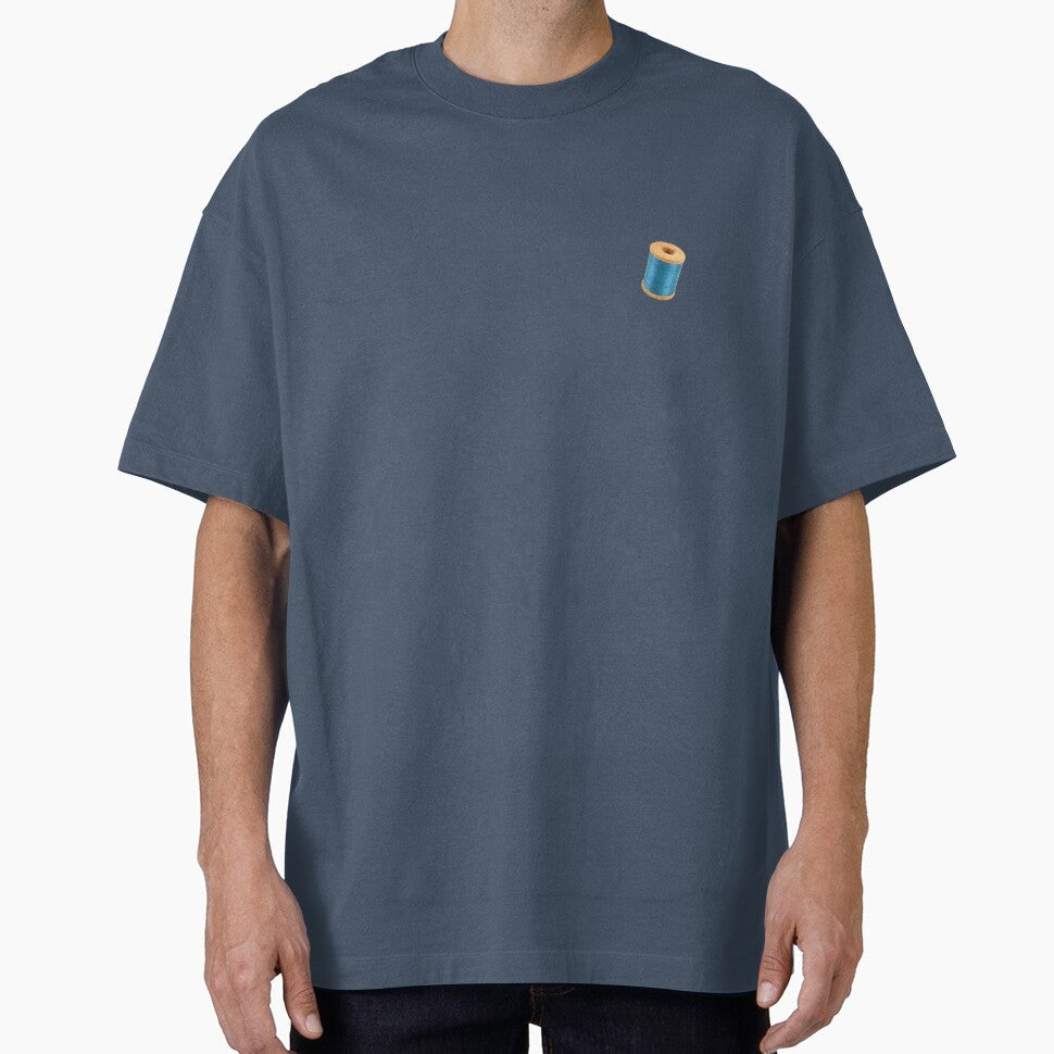 Wooden Spool of Blue Thread by HeadBlaze Unisex , , , Long Sleeve Tee