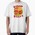 Burger Society – Retro Cheeseburger Food Lover Illustration by chupichapa