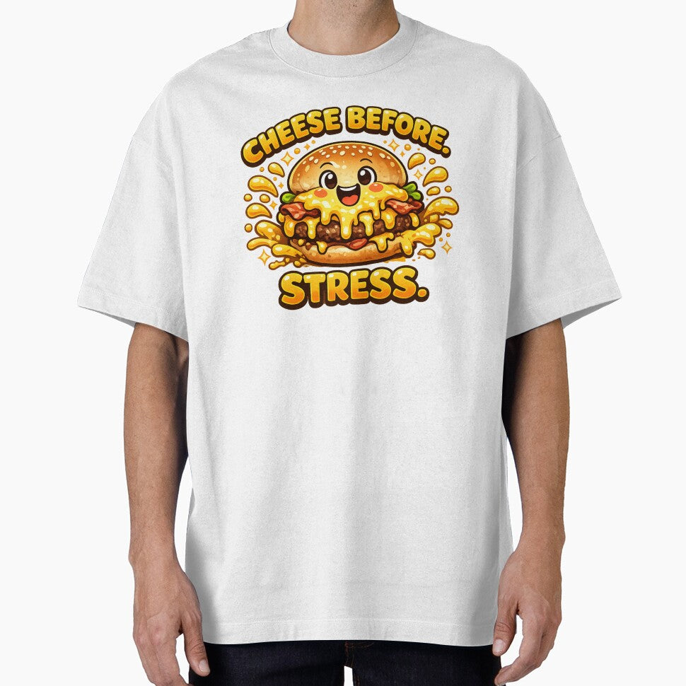 Cheese Before Stress: Wellness Priority Burger Therapy Design by irfanshikh