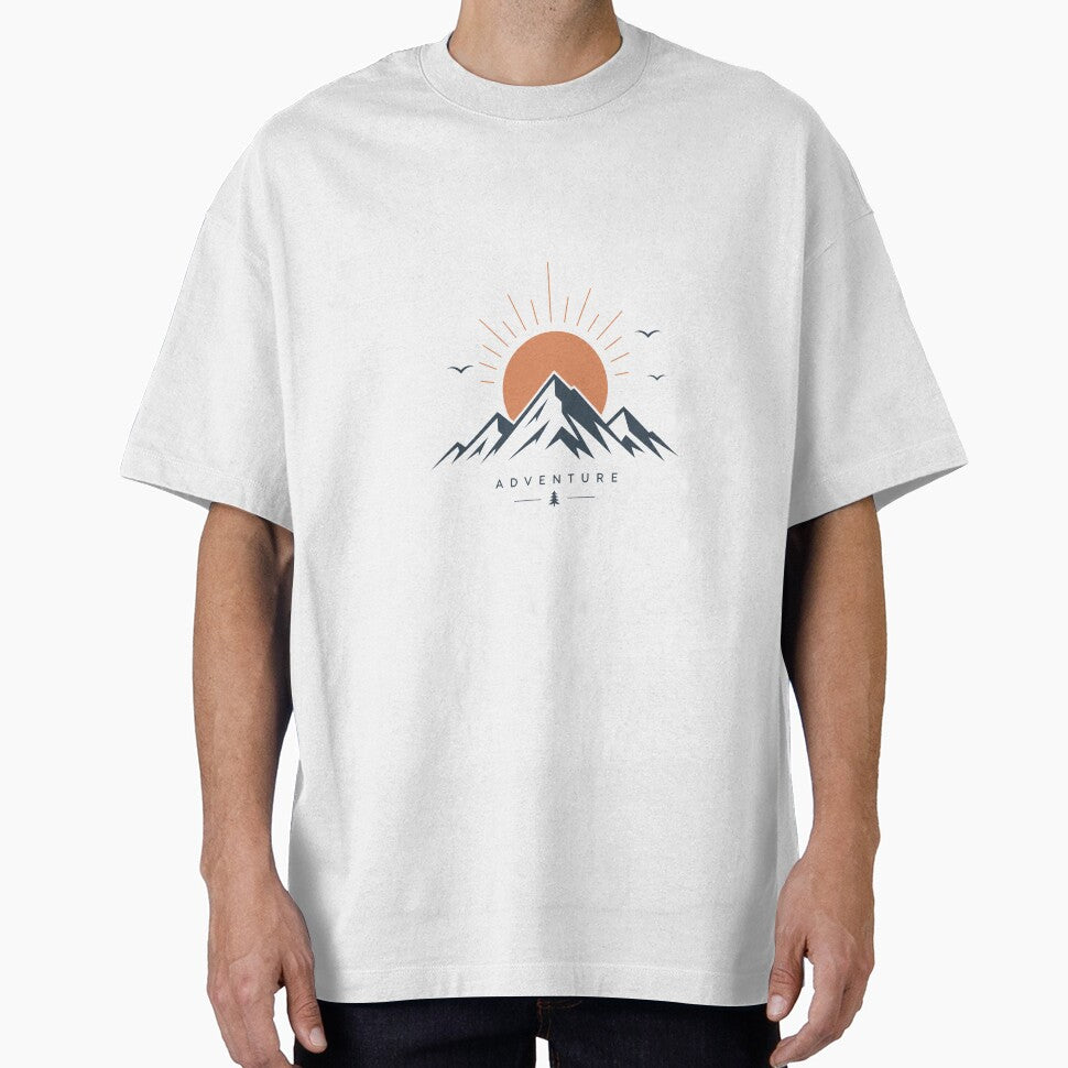 Minimalist Mountain Sunrise Travel Design - Wanderlust Adventure by VisualArtsOasis