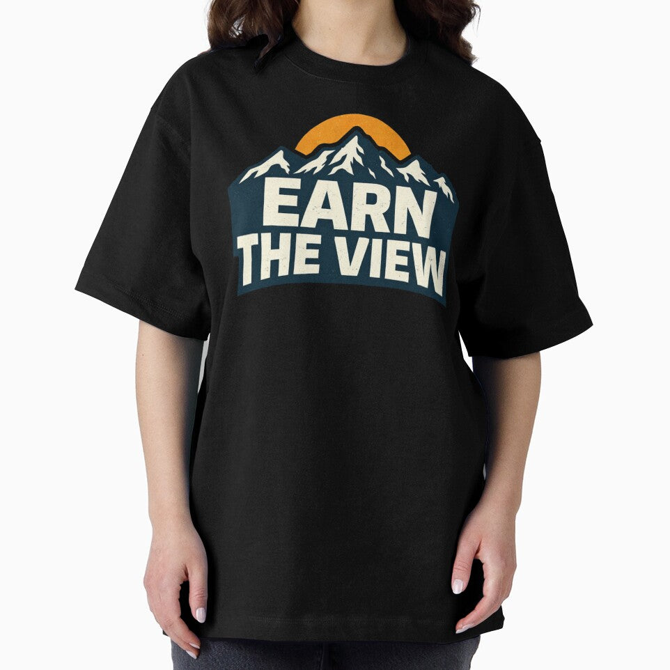 Earn the View Mountain Hiking Summit Adventure Graphic by SaDesign99