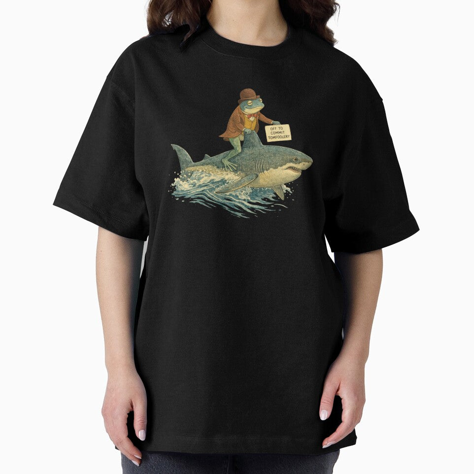 Whimsical Frog Riding On Top Of A Shark by Right-UR