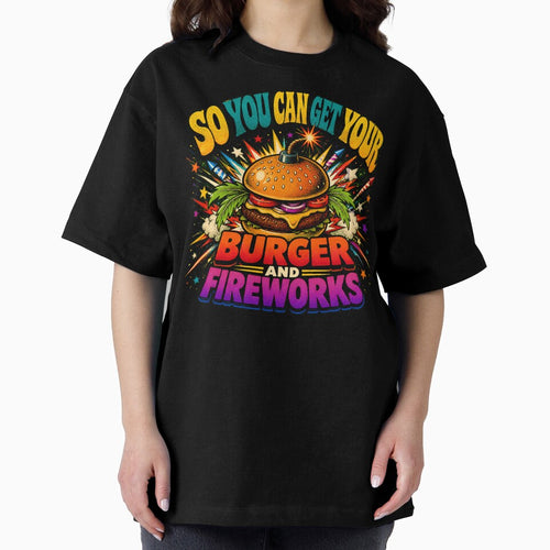 4th Of July Burger Fireworks Comic BBQ Party by chattsuede