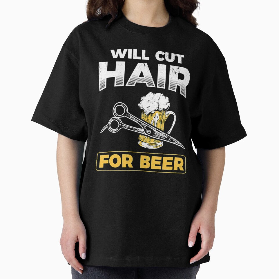 Will Cut Hair For Beer Barber Hair Hairdresser Pullover Hoodie by GiselleShop