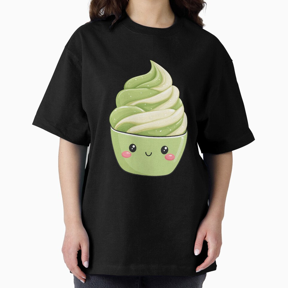 Kawaii Cute Matcha Ice Cream Bowl by BobaBunny76