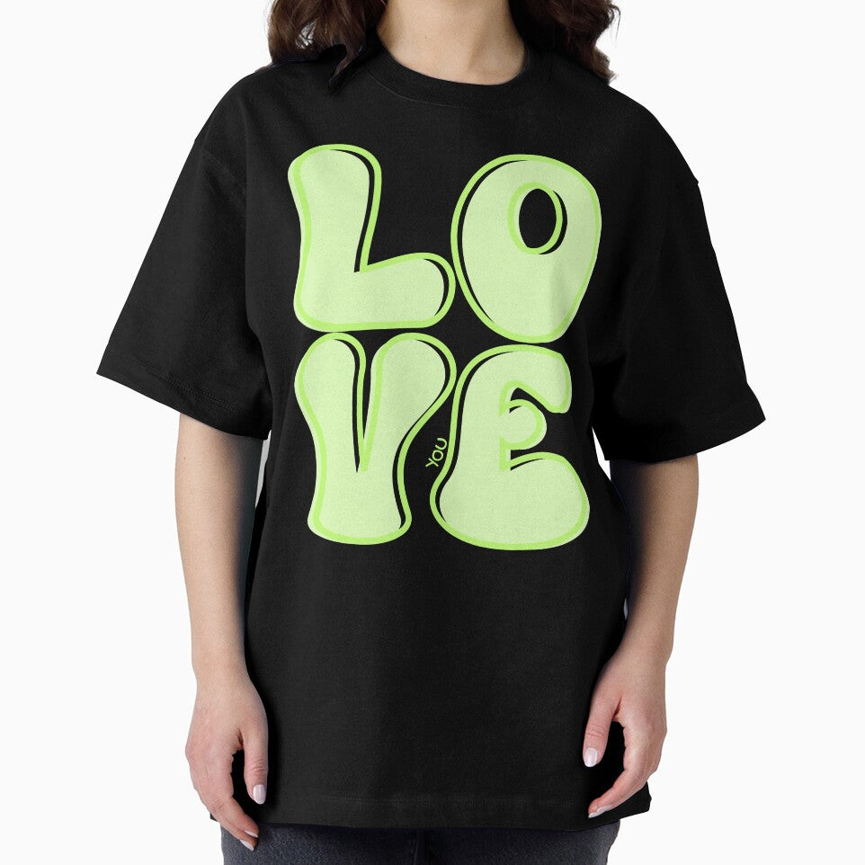 Love You Bold Typography - Neon Green by SaltedBeachPaperie