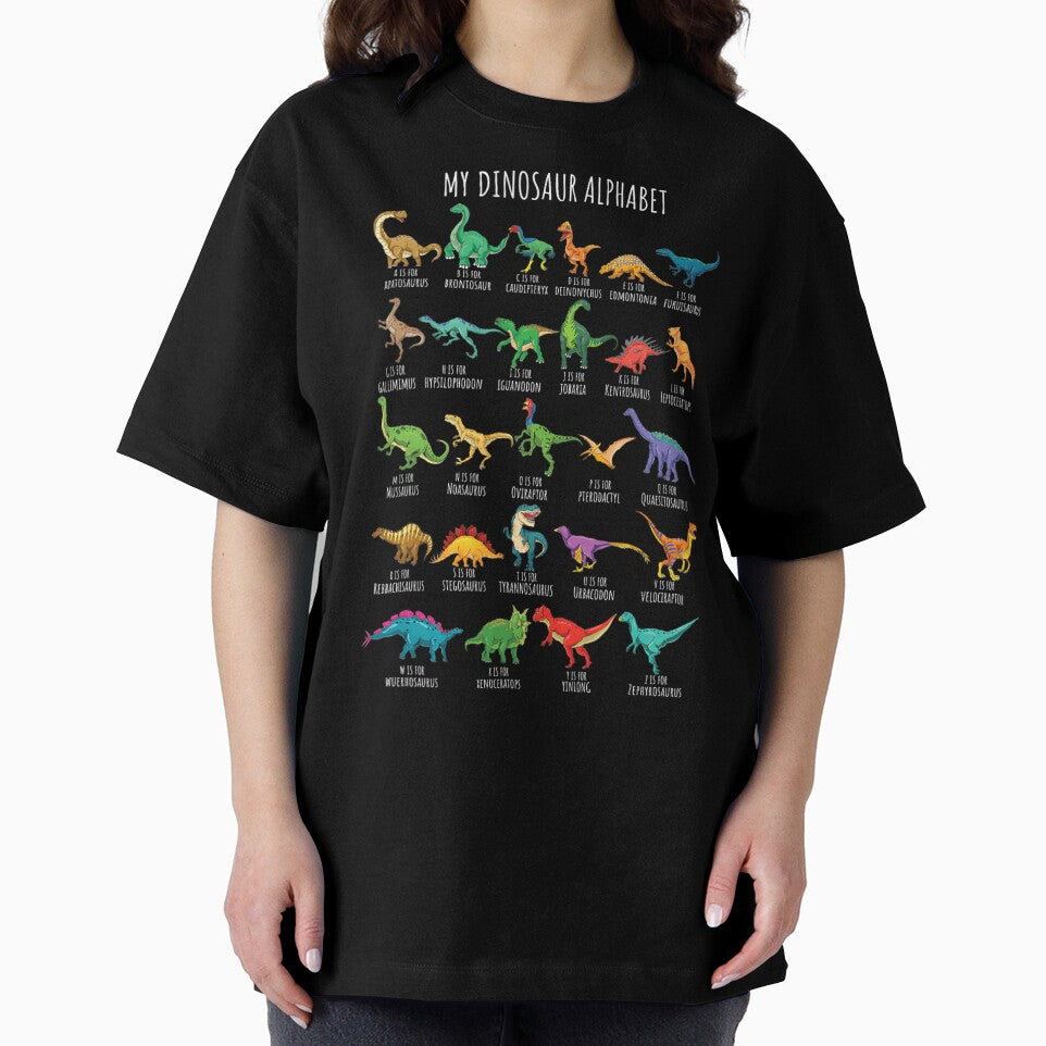 Types Of Dinosaurs Alphabet A-Z ABC Dino Identification Short Sleeve by cleefussraj