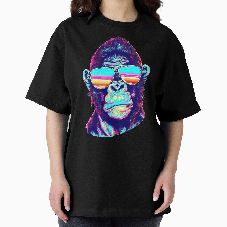 Vintage Vaporwave gorilla in sunglasses 80s retrowave by TomFrontierArt