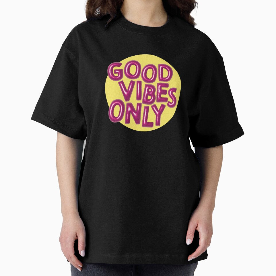 Good Vibes Only (Pink on Yellow) by RanRanDesigns