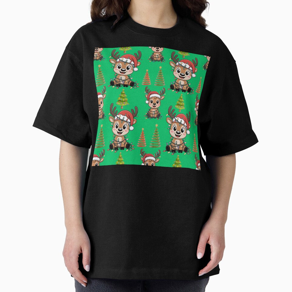 Santa Hat Reindeer Christmas Pattern by Grang Art Artistic Designs