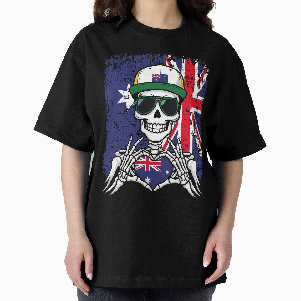 Australian Pride Skeleton Art Tee by Colorful Designs Unisex , , , Long Sleeve Tee