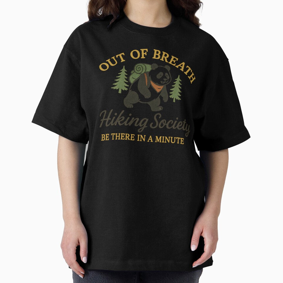 Out of Breath Hiking Society, Hiking Humor, Trail Adventure, Mountain Hiking, Panda Lover Outdoor Enthusiast Gift, Mountain Trail Humor, by Orvista