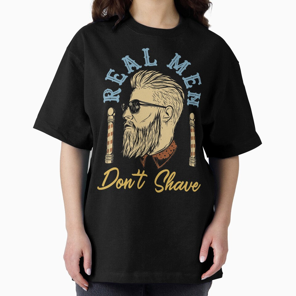 Real Men Don't Shave Barber Vintage Barbershop Retro Illustration by MemphisCenter