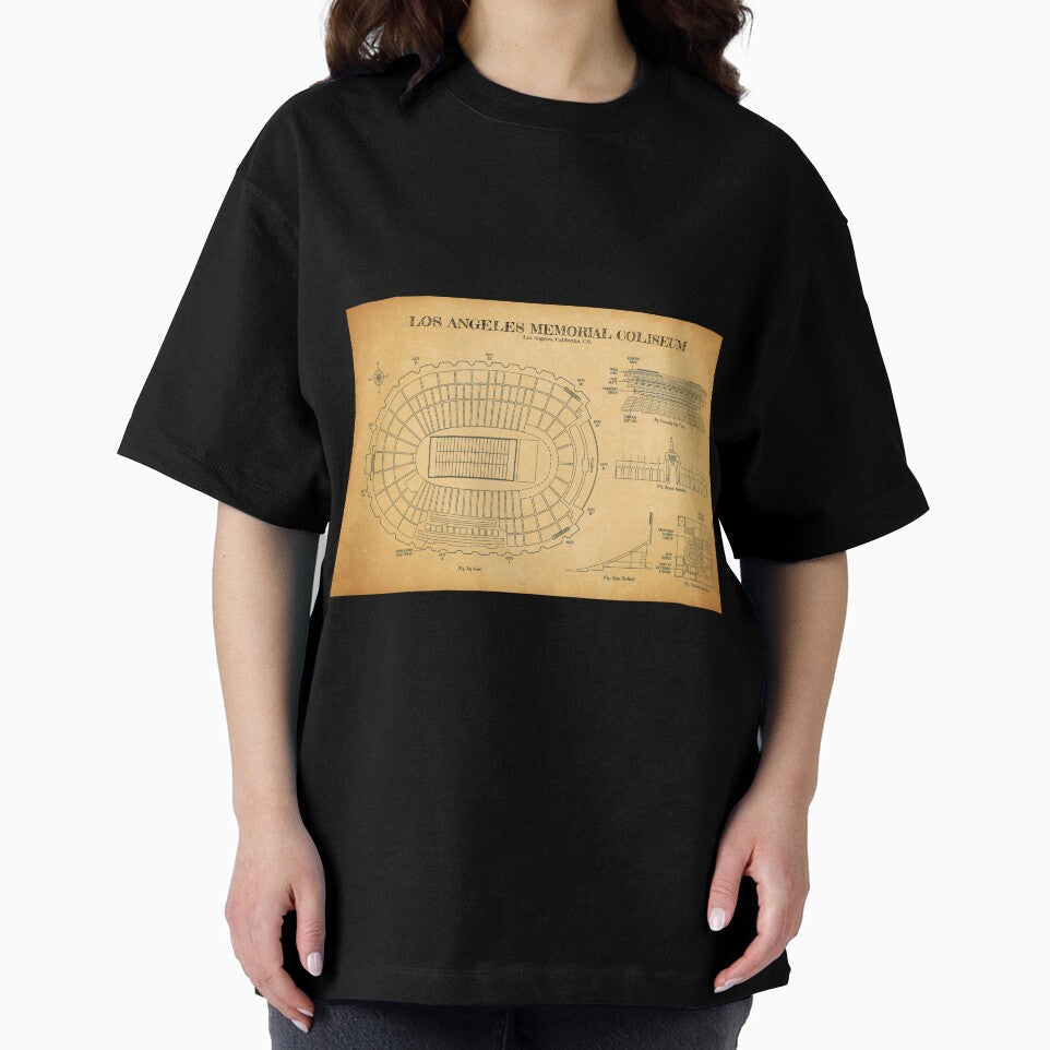 Los Angeles Memorial Coliseum (Aged Parchment) by BGALAXY Unisex , , , Long Sleeve Tee