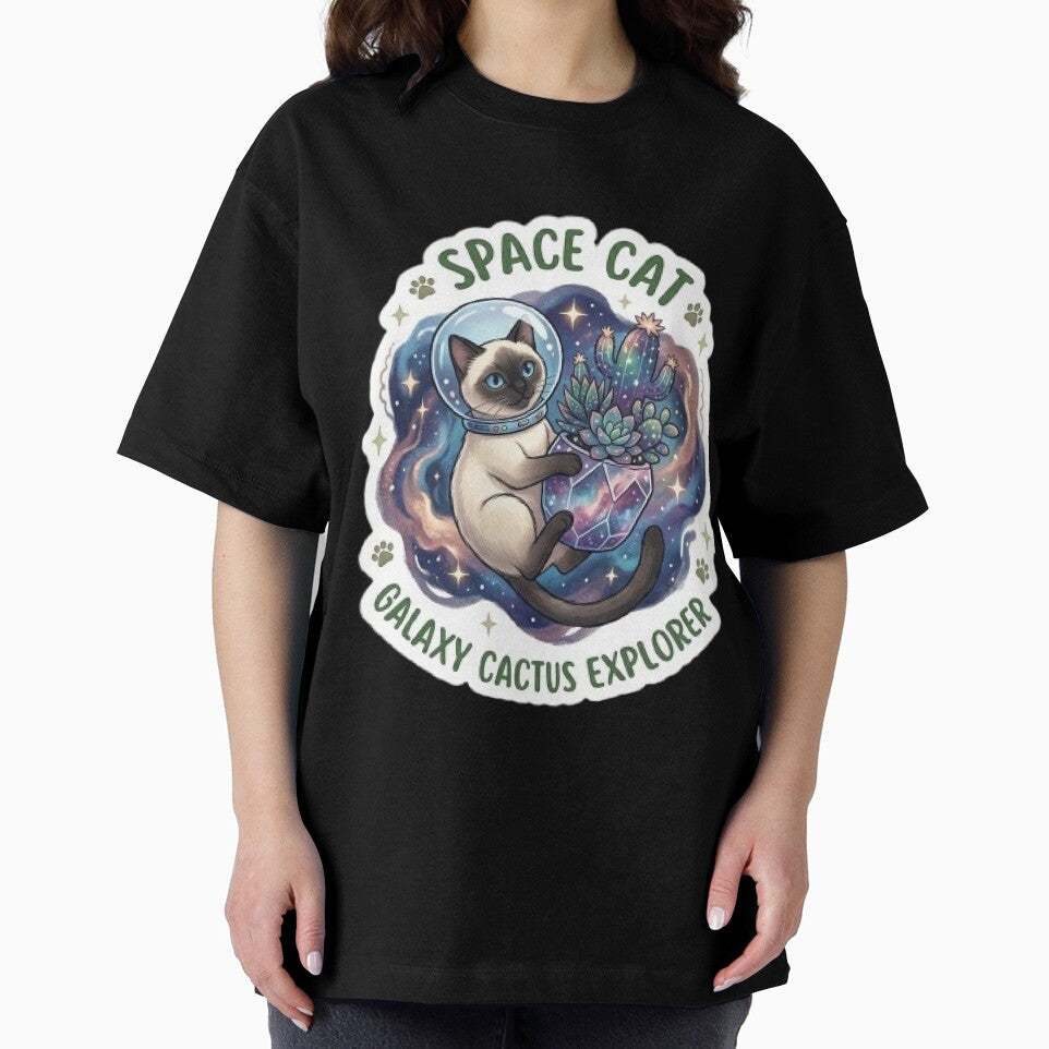 Space Cat Galaxy Cactus Explorer - Cosmic Succulent Sticker by Barkashow
