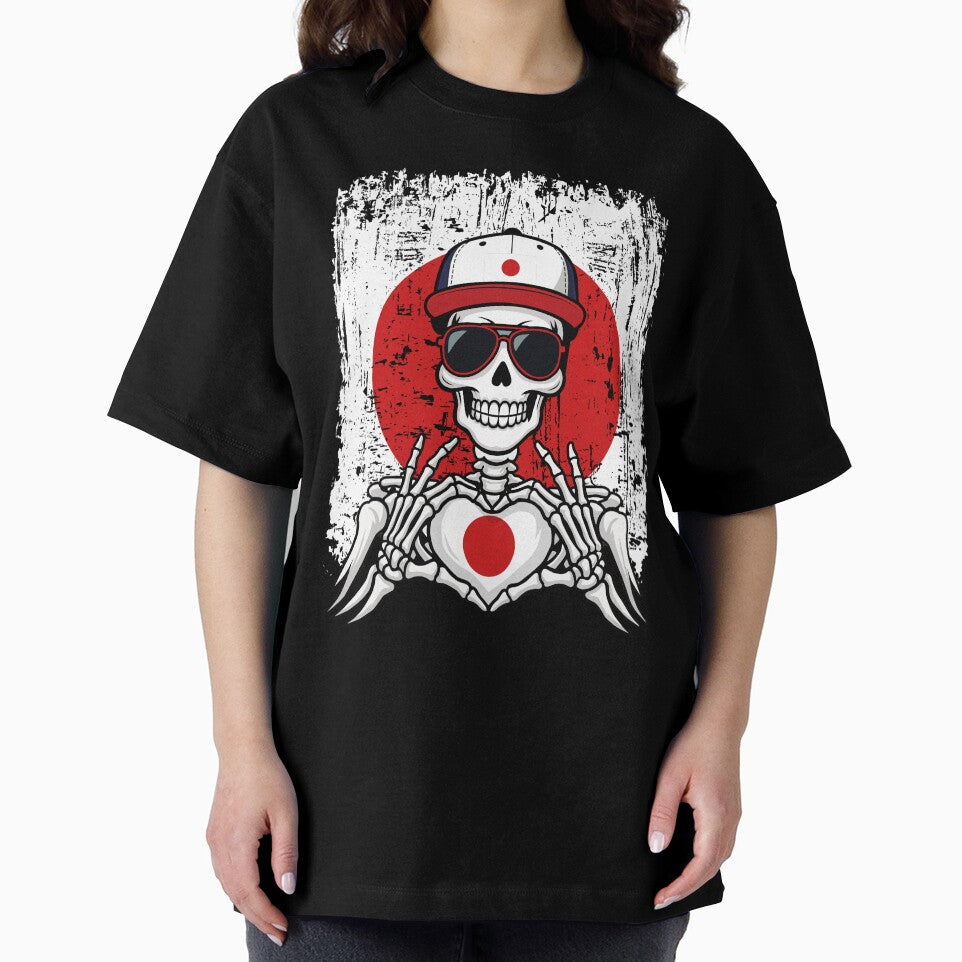 Japan Pride Skeleton Art Tee by Colorful Designs Unisex , , , Long Sleeve Tee