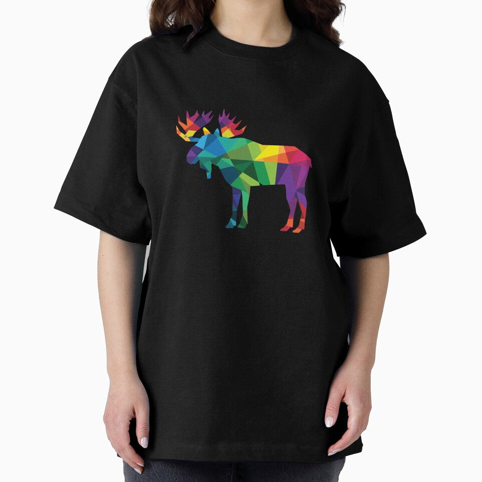 Moose colorful low poly art HUNTING theme- hunters gift by taaddison50