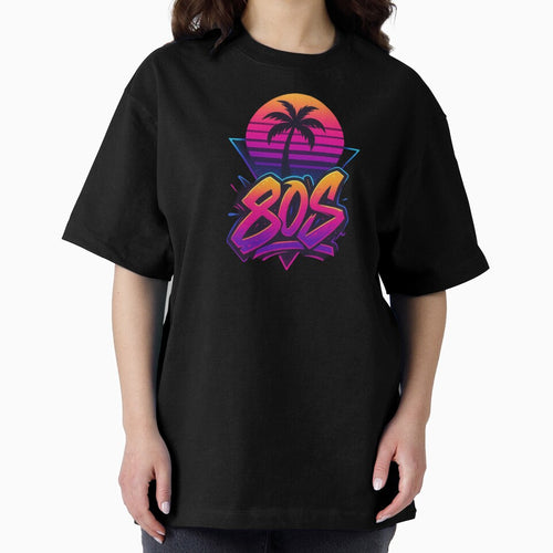 80s Retro Sunset Graffiti – Neon Palm Tree Synthwave Design by DPSz