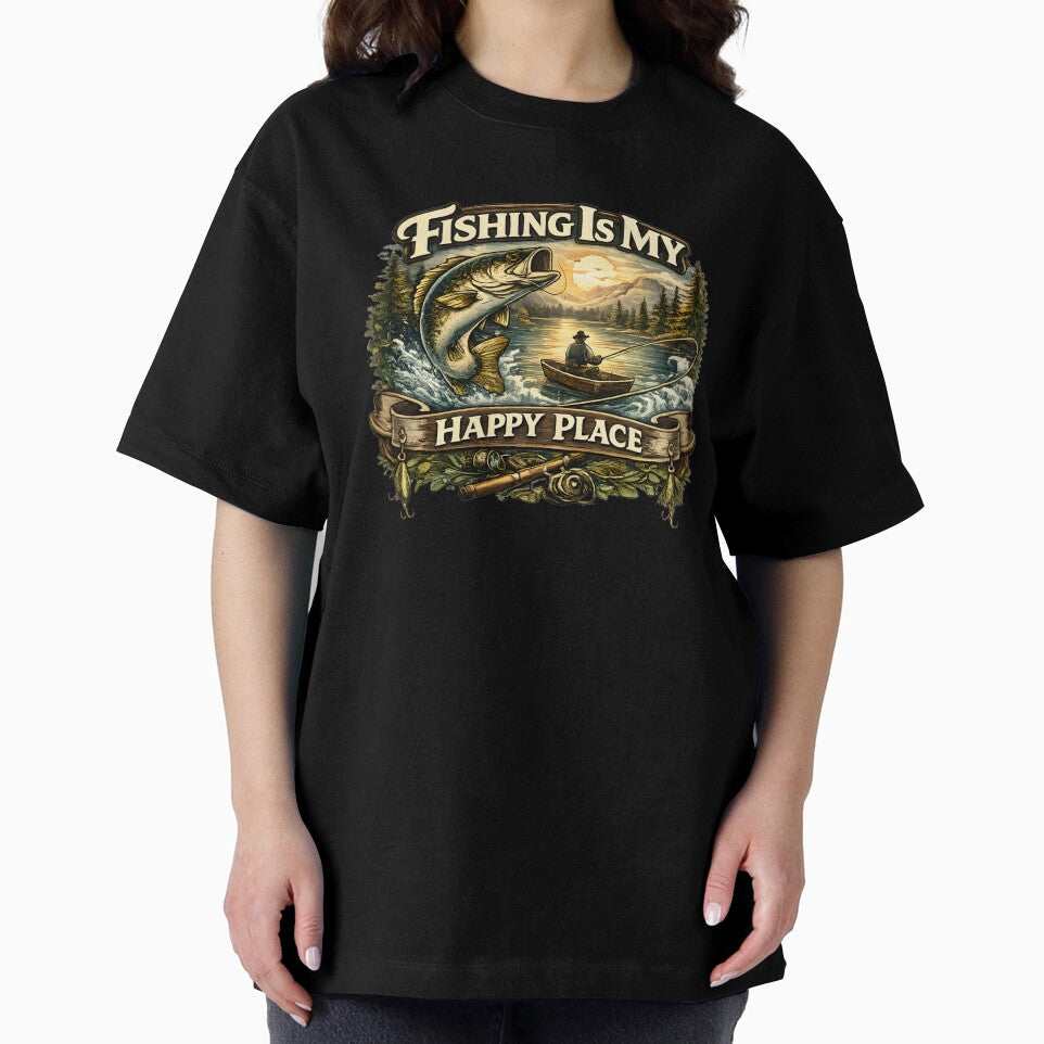 Fishing Is My Happy Place – Peaceful Fishing Nature Design by SVALANART