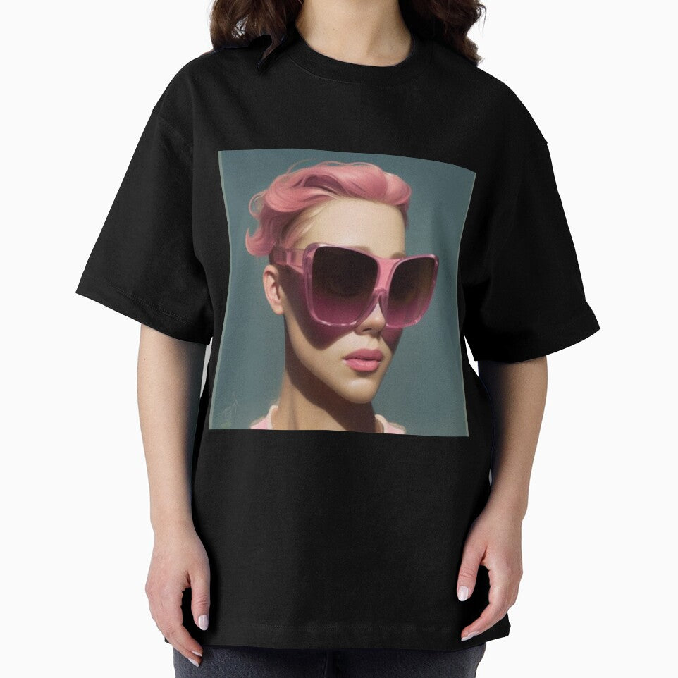 Portrait of Woman with Large Pink Sunglasses by katiebca2