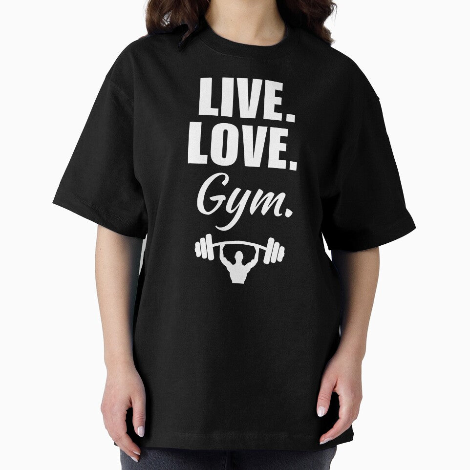 Live, love, gym. Funny gym rat or gym geek quote or saying by NBSStore