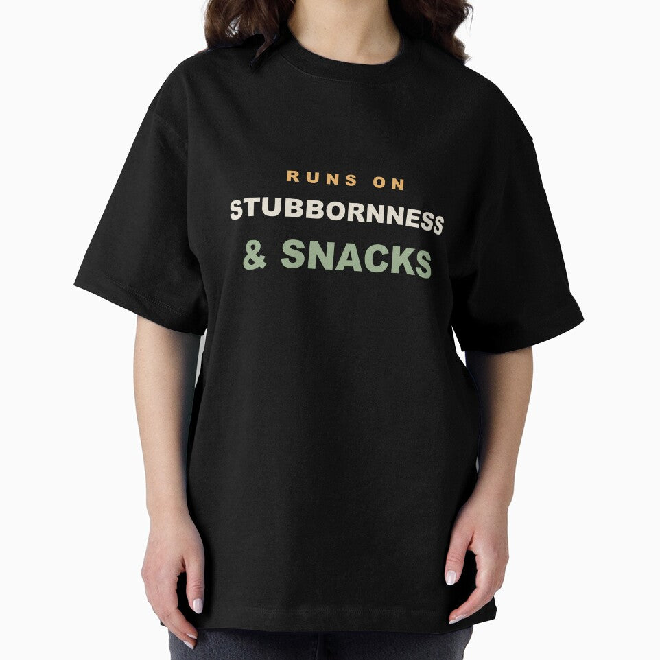 Runs On Stubbornness & Snacks - Funny Running by RetroThreadWorks
