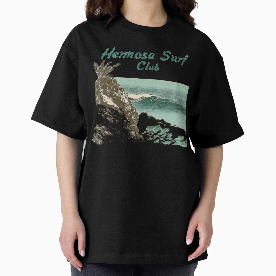 Hermosa Surf Club - Vintage Coastal California Hermosa Beach Surf Design with Cliffs, Ocean, and Palm Trees by YardWest
