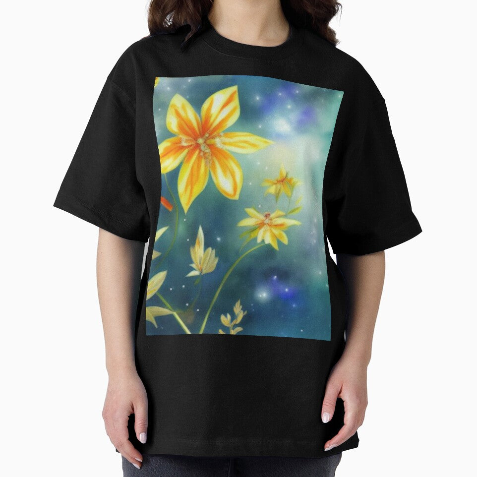 Soft Floral Starry Sky Watercolor No 8 by BassHeadMomma