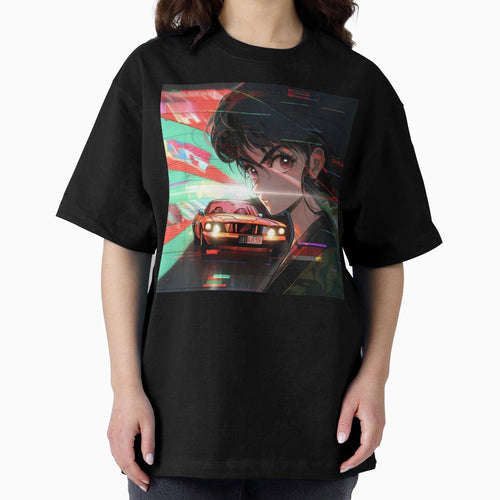 80s Anime Retro Girl Car Japanese Aesthetic by glasseskyodai
