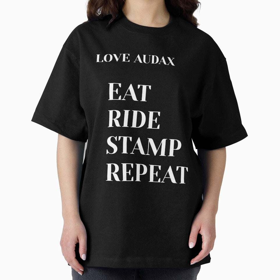 Love Audax – Eat Ride Stamp Repeat Cycling T-Shirt by Pedal & Pace