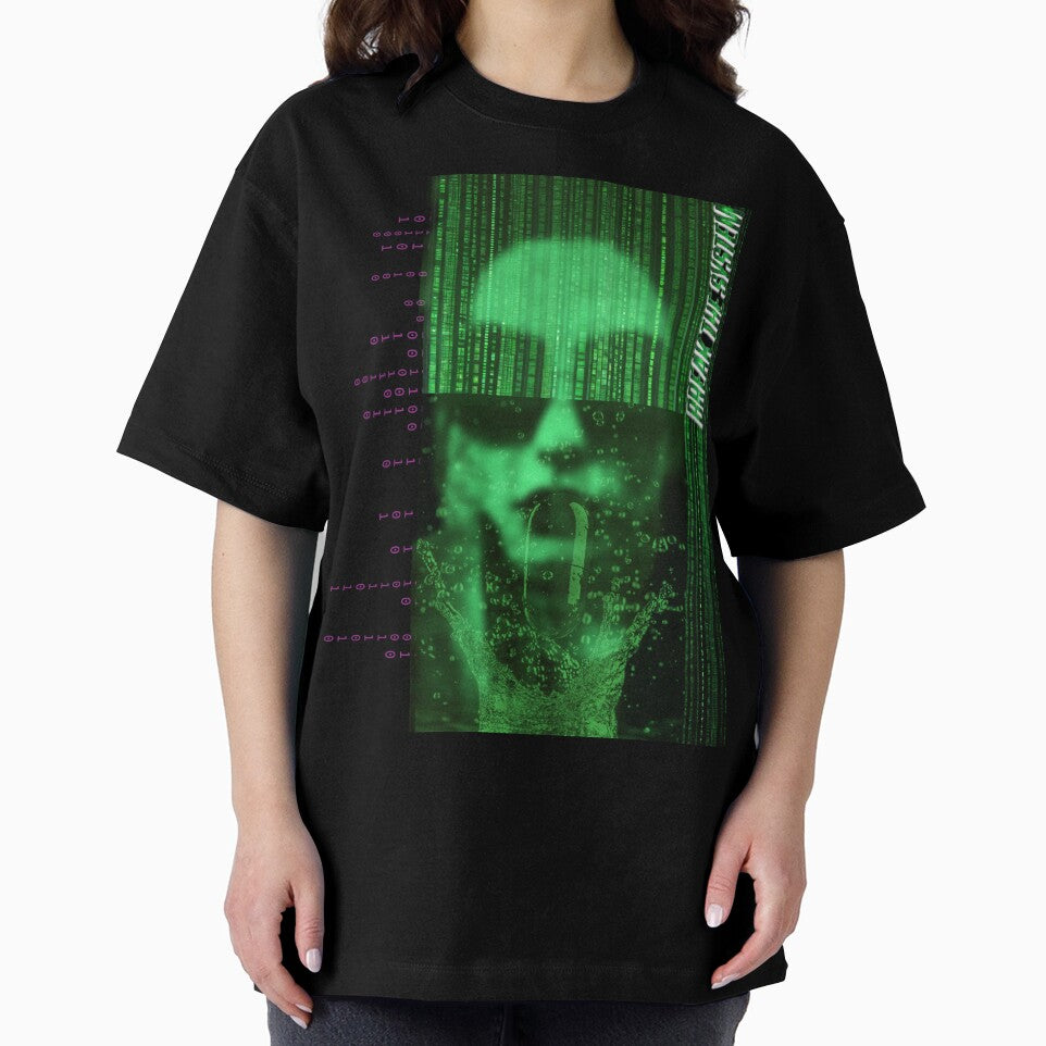 Break the System – Glitch Aesthetic Cyberpunk Woman Design by Deathcocoshots