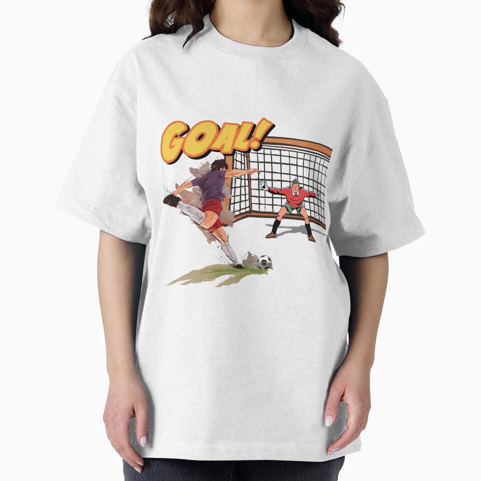 Vintage Comic Style Soccer Goal Graphic by E20STUDIO Unisex , , , Long Sleeve Tee