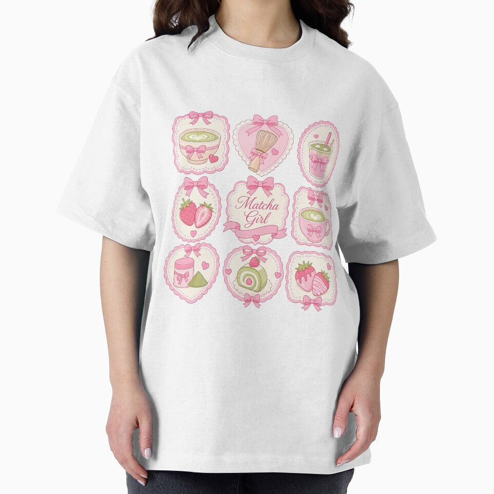 Matcha Girl Pastel Aesthetic Collage by QuirkyCloud Designs