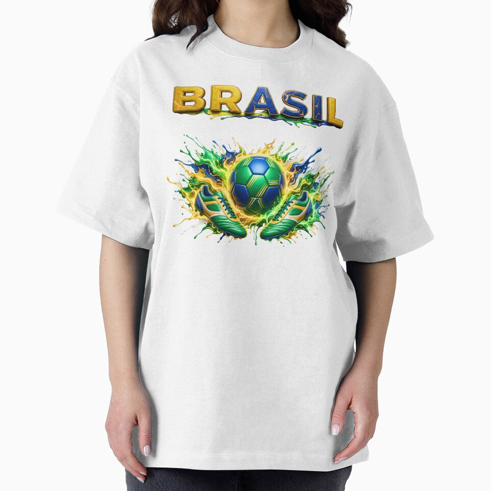 Brazil Soccer Ball & Cleats | Brazilian Football Fan Design | Green Yellow Blue Sports Graphic by ArtSpark Studio