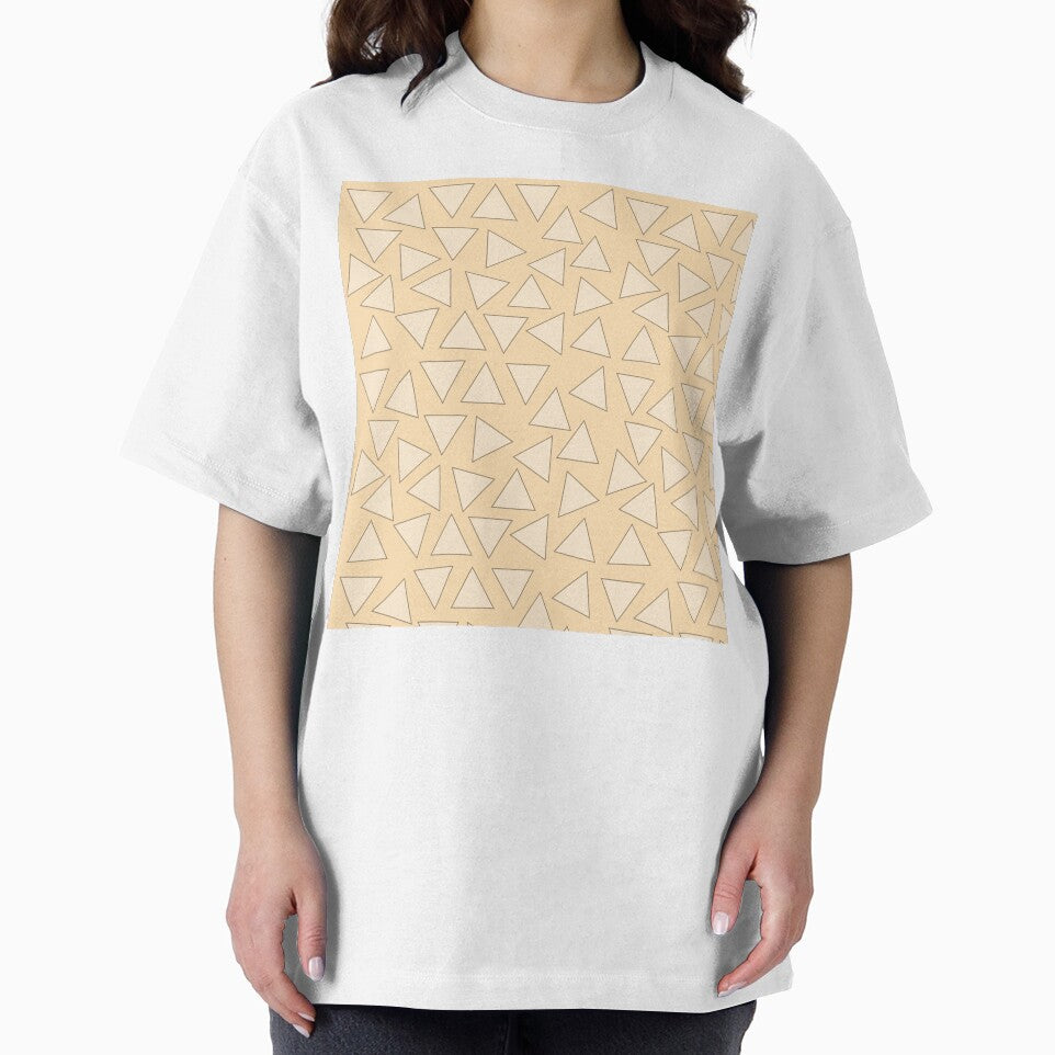 Minimalist Soft Peach Triangular Mosaic Pastel Geometric Line Art Pattern by LensDyn™