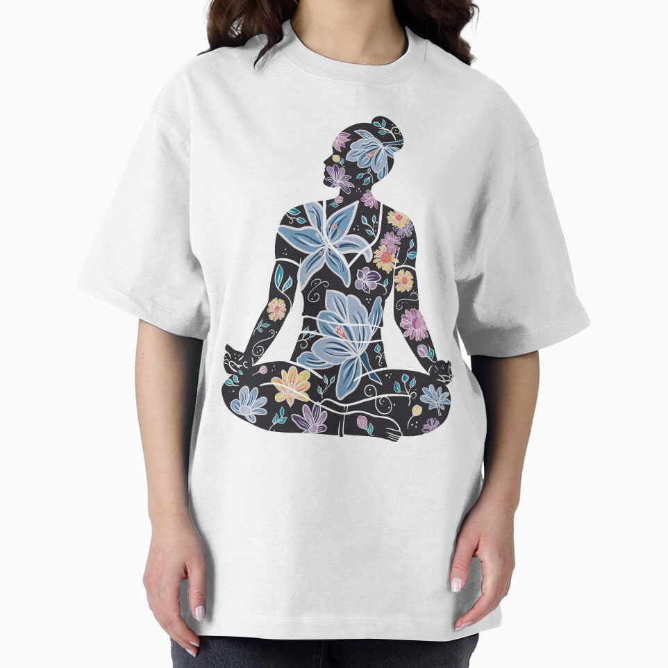 Cross-Legged Pose - Black Silhouette (Yoga Botanicals Series) by Winooski Designs