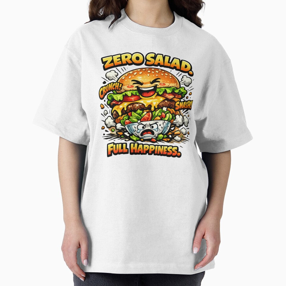 Zero Salad Full Happiness: Comedy Burger Over Healthy Salad by irfanshikh