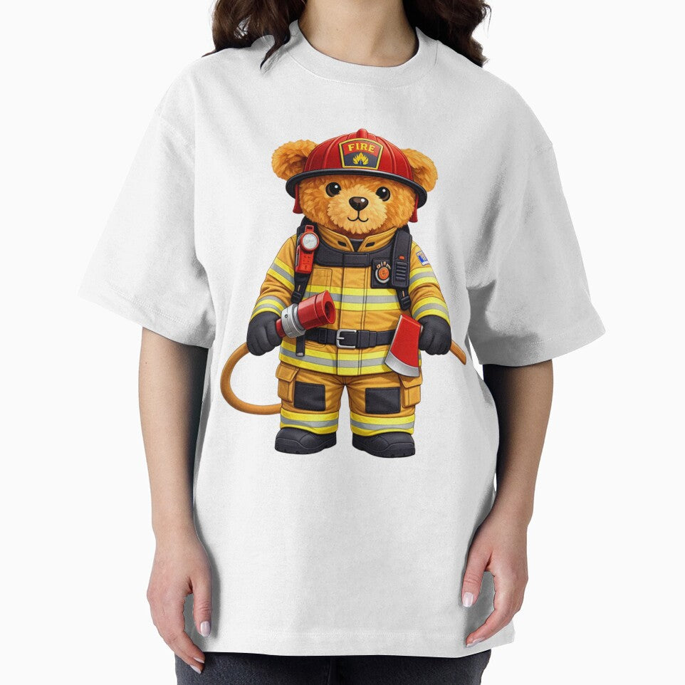 Cute Firefighter Teddy Bear Hero - Fire Dept Mascot Art by CuteBear87