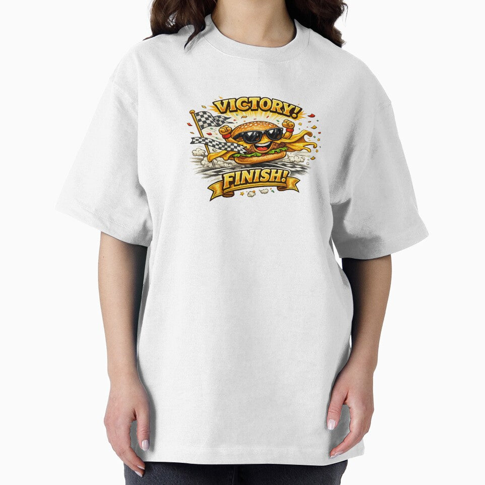 Victory Finish Racing Burger Funny Champion Food Graphic by irfanshikh