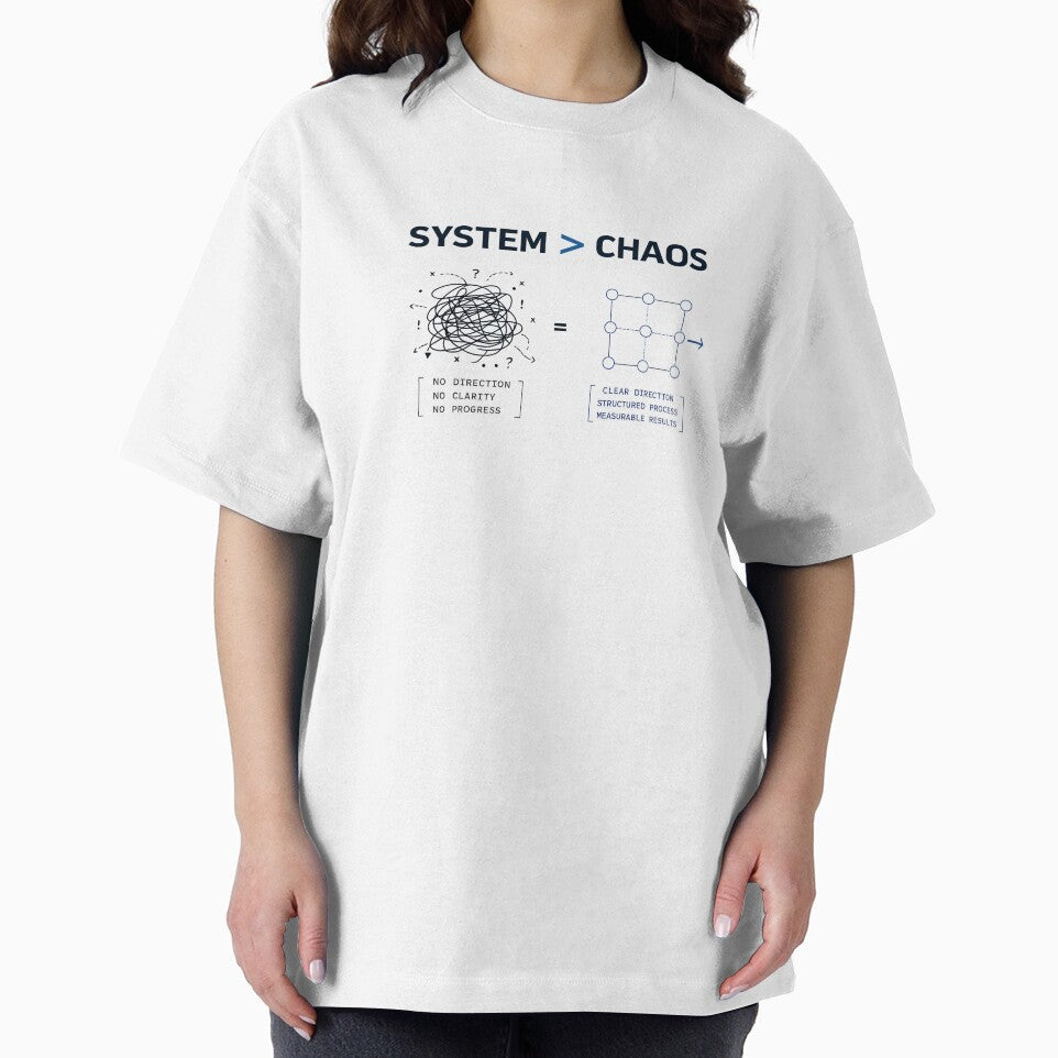 System Greater Than Chaos Minimal Workflow Productivity Blueprint T-Shirt by warlistop
