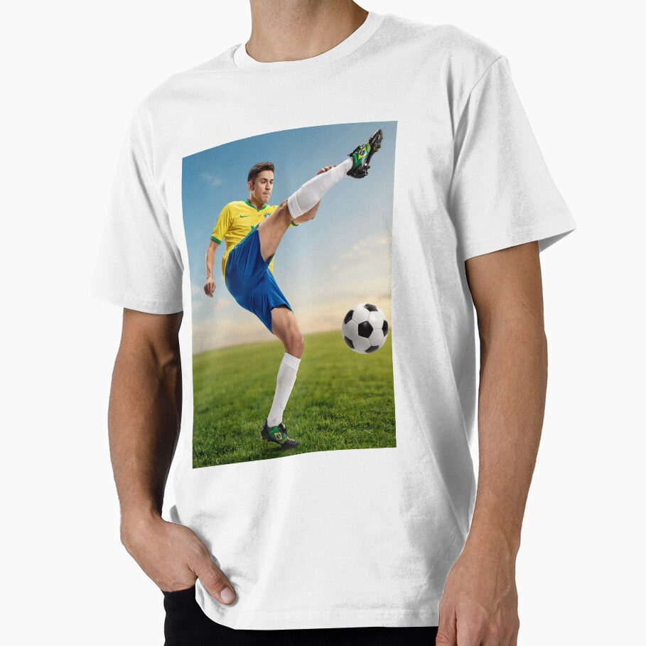 Brazil Kick – Vintage Brazilian Soccer Graphic Tee for Football Fans by paulo silveira Unisex , , , Long Sleeve Tee