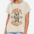 Fake It Till You Make It Funny Retro Opossum Vintage 70s Groovy by ElkasDesign
